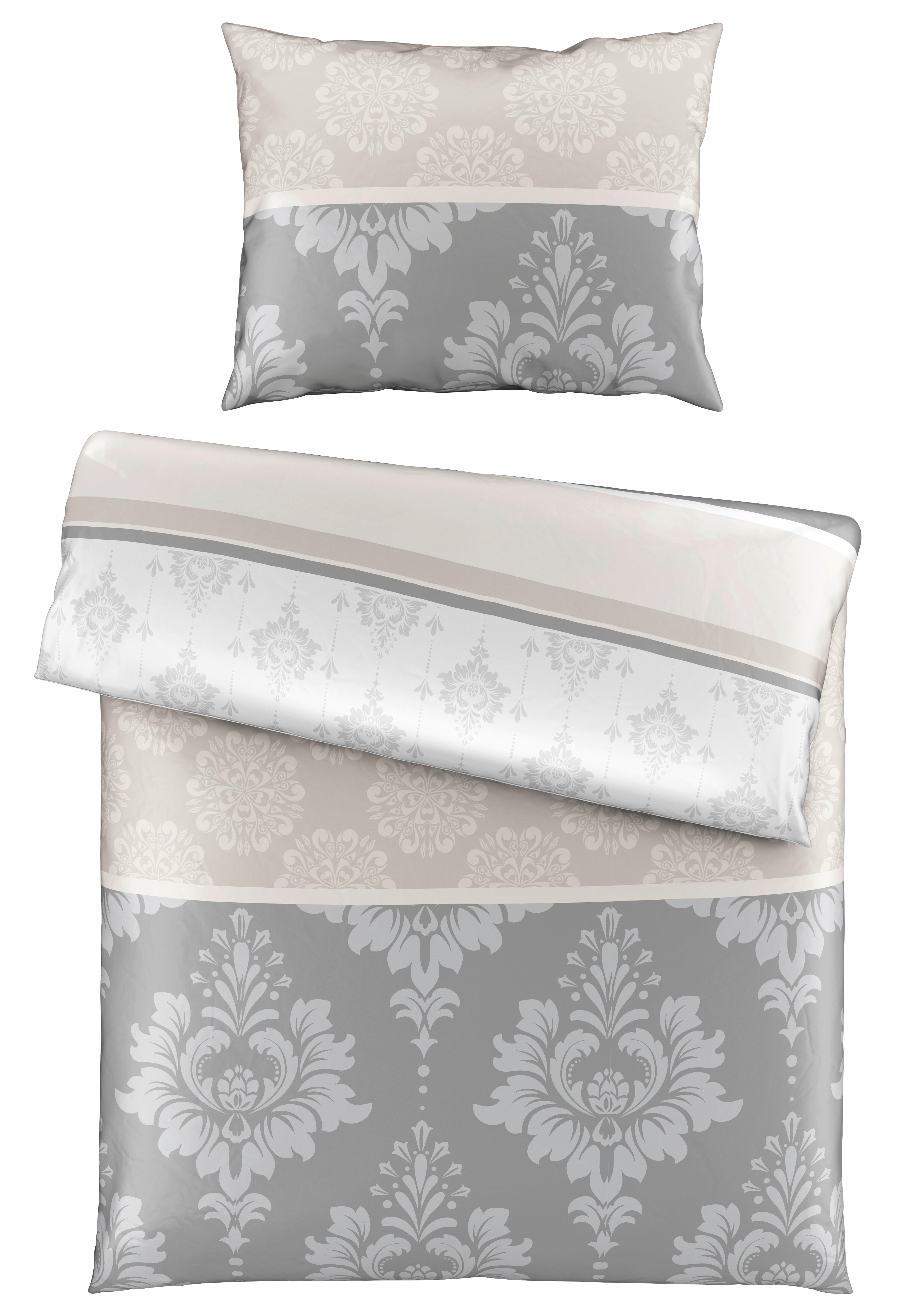 Bettwäsche Yvonne Grau ca. 140x200cm - Grau, KONVENTIONELL, Textil (140/200cm) - Modern Living