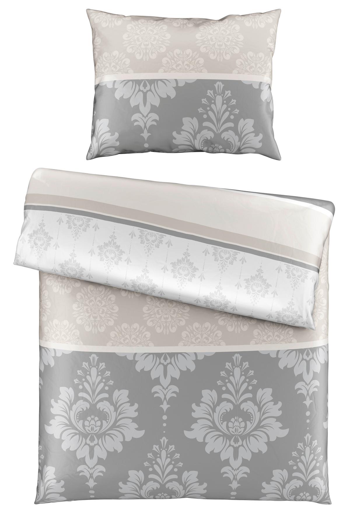 Bettwäsche Yvonne Grau ca. 140x200cm - Grau, KONVENTIONELL, Textil (140/200cm) - Modern Living