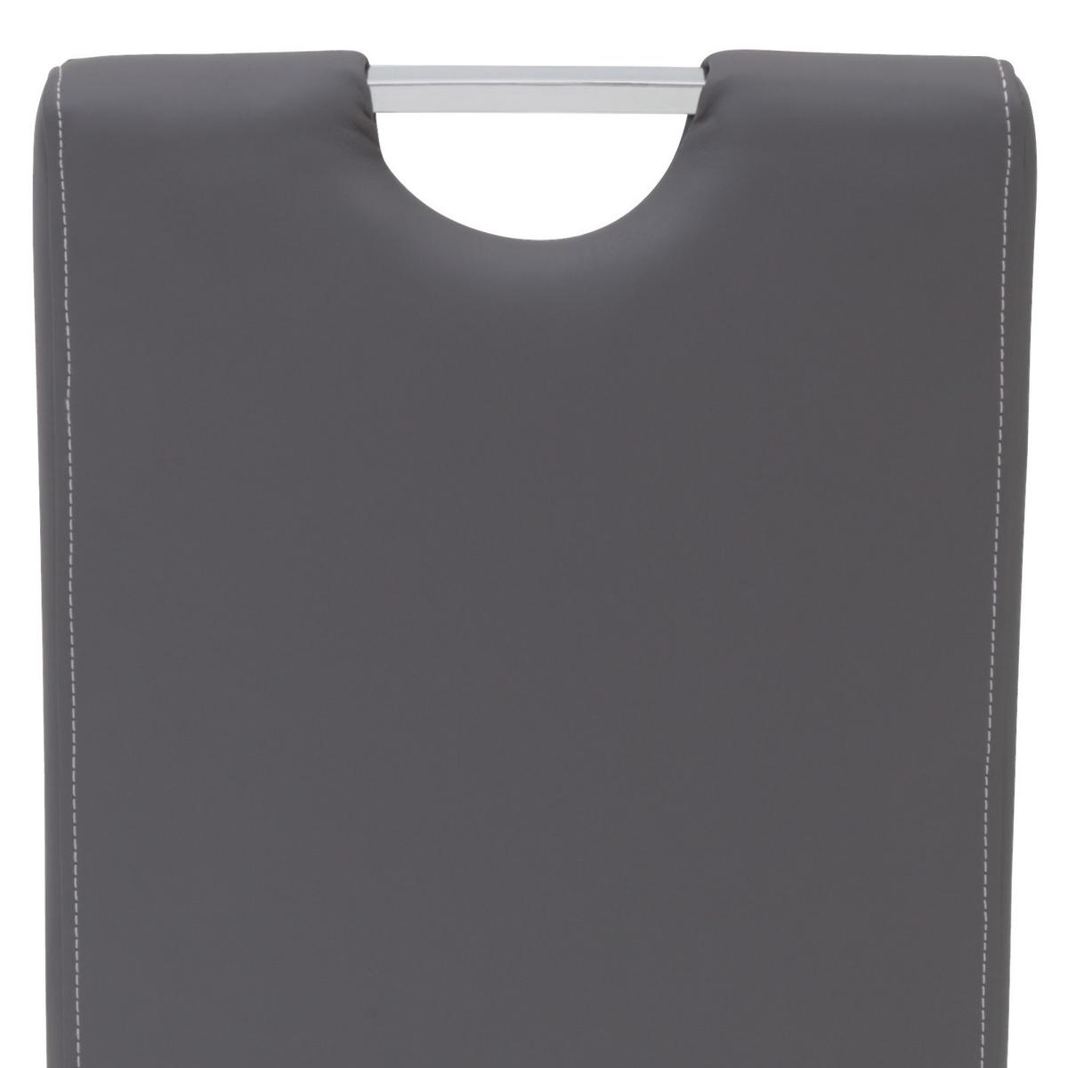 StuhL-Set Andrea Grau 4er-Set - Chromfarben/Weiß, MODERN, Textil/Metall (43/100/64cm) - MID.YOU
