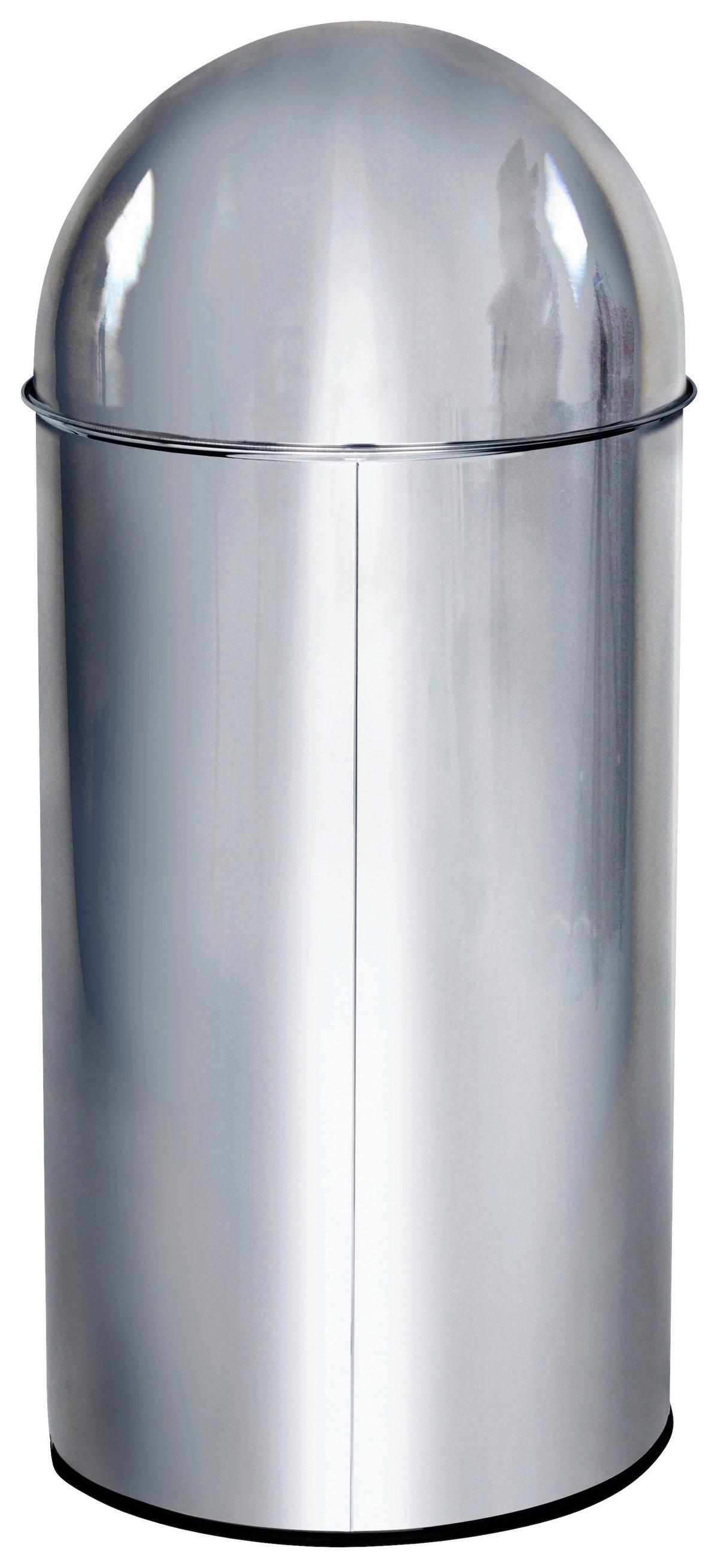 Koš Za Smeti Push, 35 L, Videz Kroma - barve kroma/črna, Basics, kovina/umetna masa (30/66/30cm) - MID.YOU