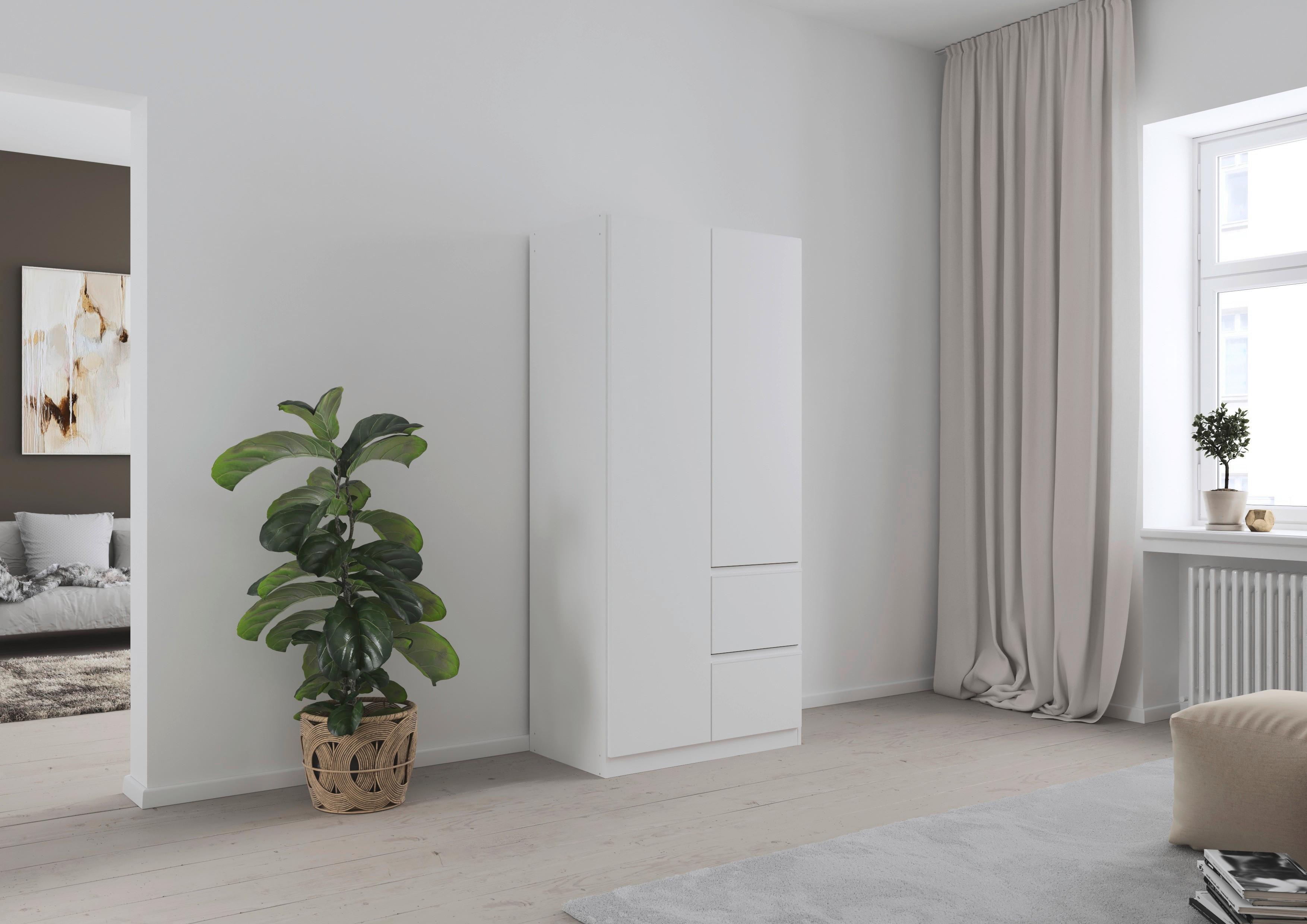 Drehtürenschrank COSTA ca.91x197x54cm Weiß - Weiß, MODERN, Holzwerkstoff (91/197/54cm) - Rauch Möbel