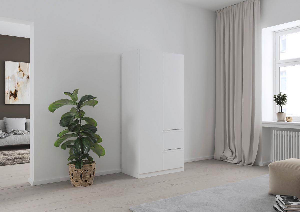 Drehtürenschrank COSTA ca.91x197x54cm Weiß - Weiß, MODERN, Holzwerkstoff (91/197/54cm) - Rauch Möbel