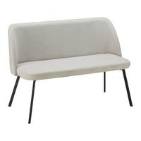 Sitzbank Danielle Creme Mikrofaser Gepolstert - Creme/Schwarz, MODERN, Holz/Textil (115/82,5/65cm) - Bessagi Home