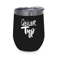 Thermobecher Geiler Typ ca. 350ml - Weiss/Schwarz, Modern, Metall (9/11,5cm)