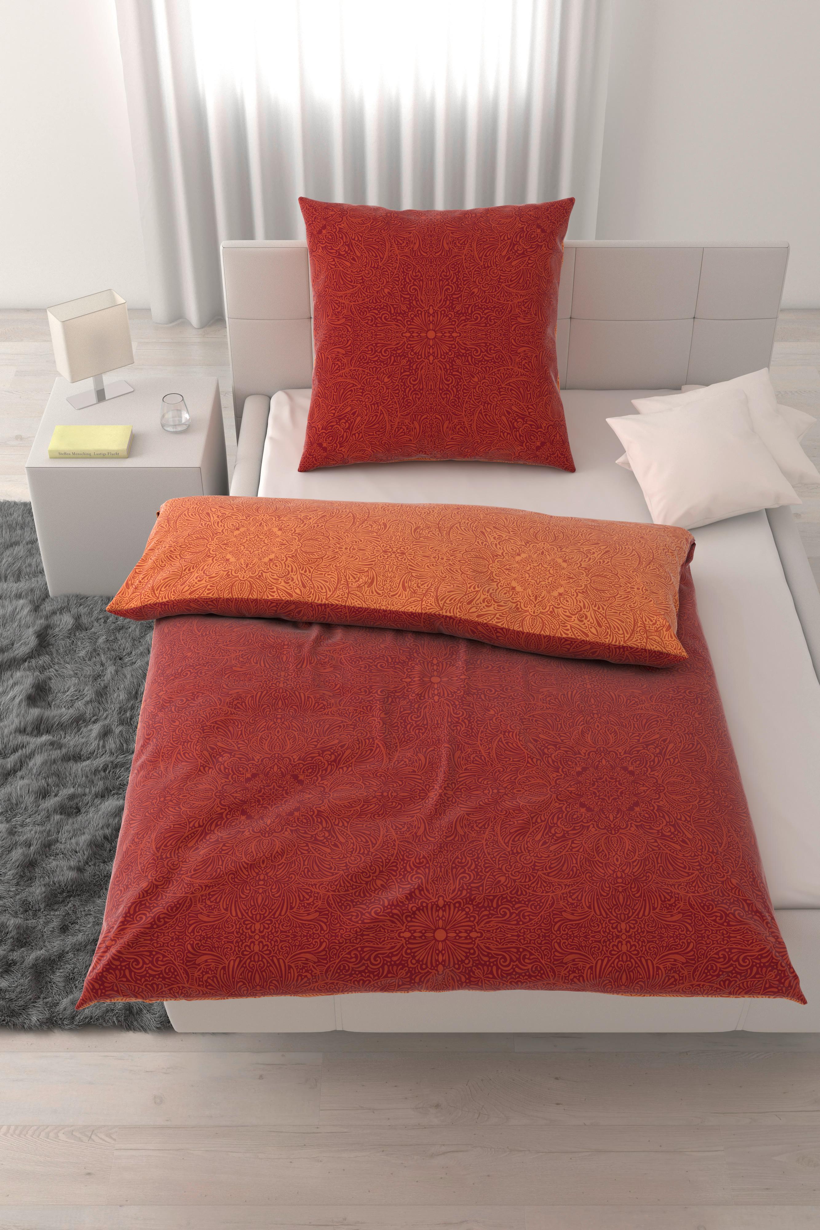 Bettwäsche Bella Wende XL Rot ca. 155x220cm - Rot, MODERN, Textil (155/220cm) - Mömax