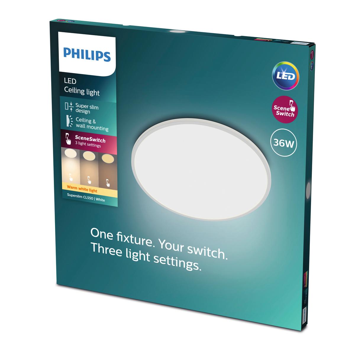 LAMPA SUFITOWA LED 32714600 SUPERSLIM PHILIPS - biały, Konventionell, tworzywo sztuczne (54,5/55/3,2cm) - Philips