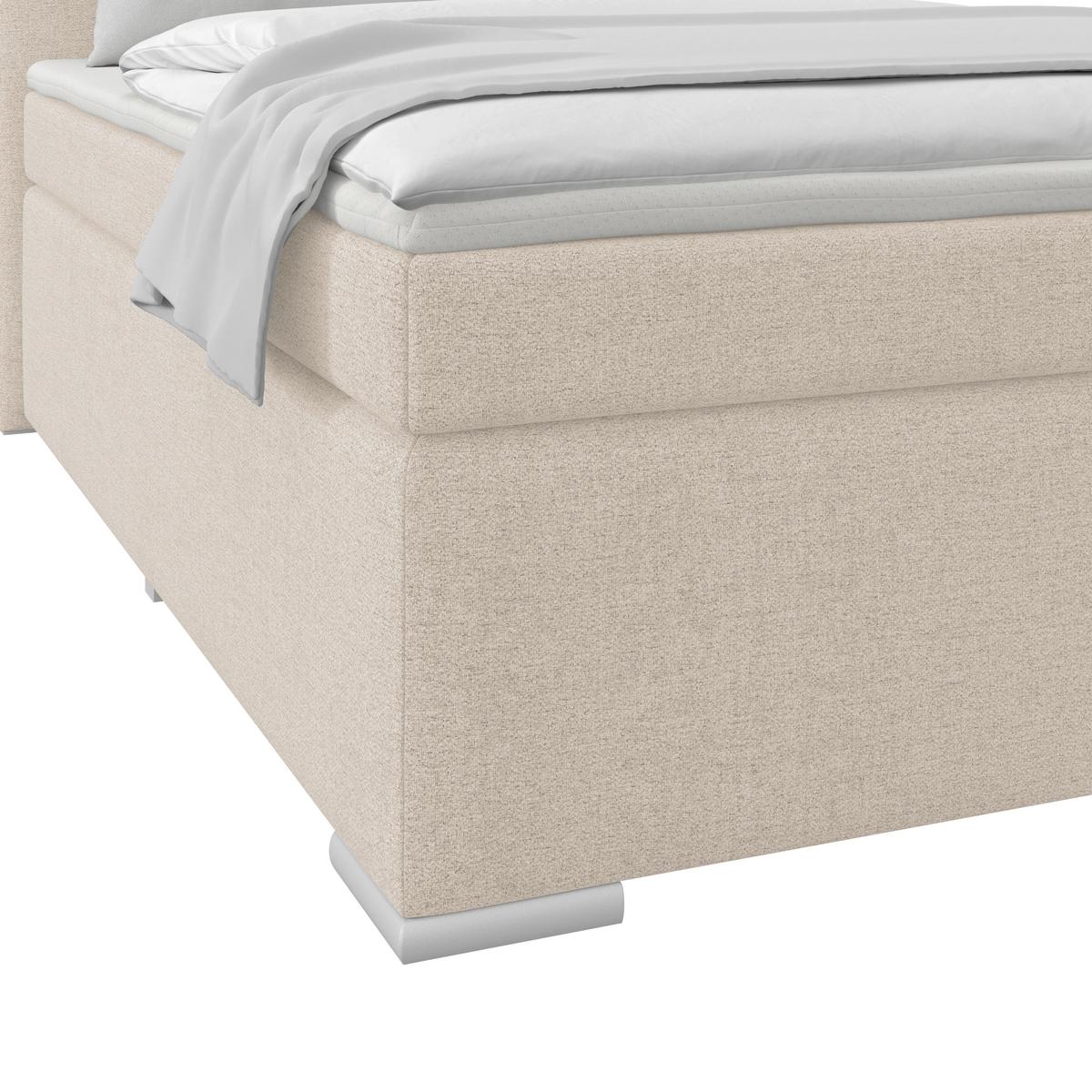 Boxspring Krevet Mira - bež, Konvencionalno, metal/tekstil (140/200cm) - Best Price