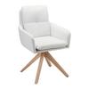 STOL MED ARMSTÖD FINJA - vit/bokfärgad, Modern, metall/trä (59/97/63cm) - Bessagi Home