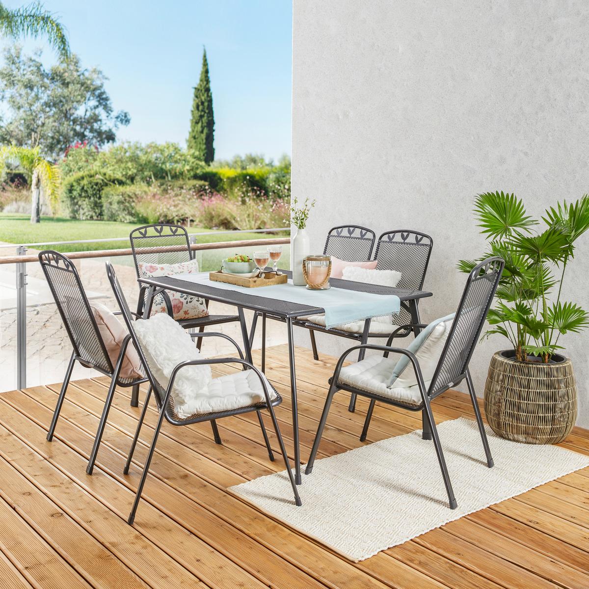 Gartentisch Bratislava in Silberfarben - Silberfarben, Kunststoff/Metall (140/74/90cm) - Mömax