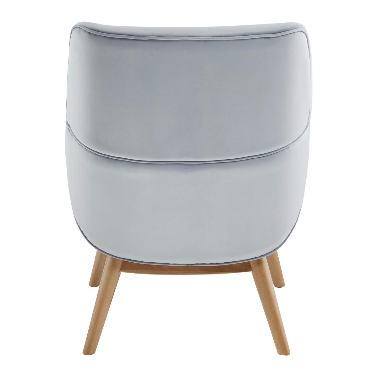 Relaxsessel Felia ca. 71x92,5x79cm Samt Hellgrau - Buchefarben/Hellgrau, MODERN, Holz/Textil (71/92,5/79cm) - Bessagi Home