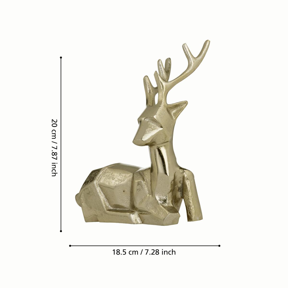 Dekohirsch Baligian Messingfarben - Messingfarben, LIFESTYLE, Metall (18,5/11,5/20cm)