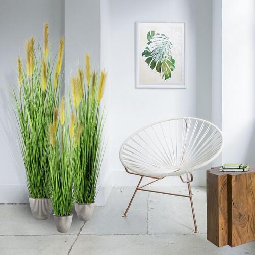 Dekogras Fleur mit Übertopf, ca. 150cm - Grün, MODERN, Kunststoff (150cm) - P & B