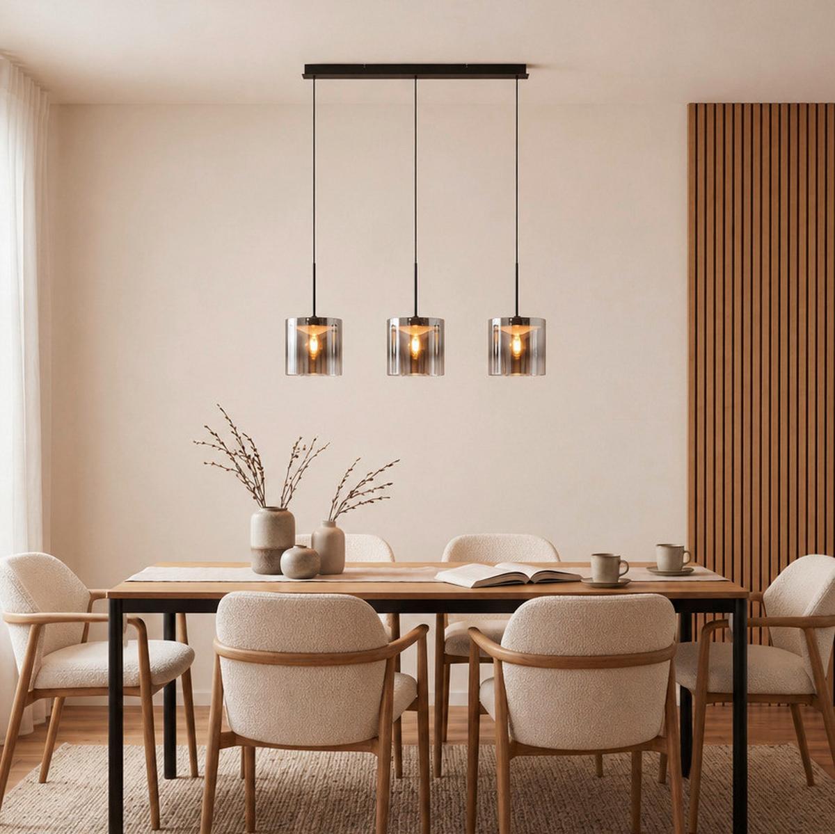 LAMPA WISZĄCA LED BAIA *DK* - czarny, Design, metal/szkło (100/20/180cm) - Dieter Knoll