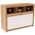 Komoda Kashmir New - črna/bela, Moderno, leseni material (142/89/41cm) - Zandiara