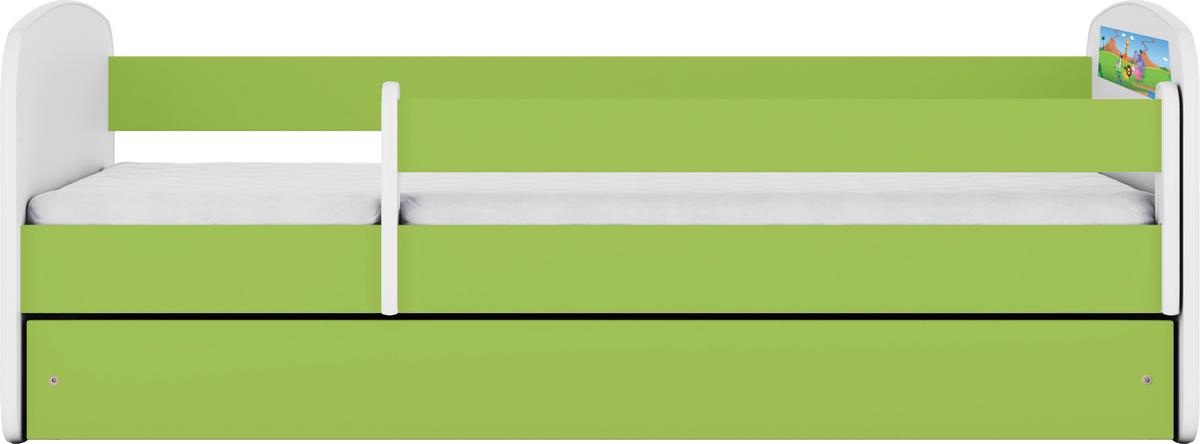 Otroška Postelja Babydreams, Bela, Zelena, 80x160cm - zelena/bela, Moderno, tekstil/leseni material (80/160cm) - MID.YOU