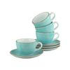 Kavni Servis Vintage Nature Aqua, 8-Delni - turkizna/bela, Basics, keramika - Creatable