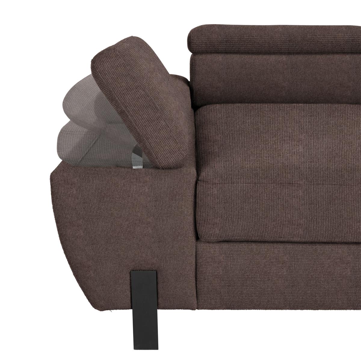 Kutna Garnitura Molina Mini - tamno smeđa/crna, Moderno, drvni materijal/drvo (277/189cm) - Mömax