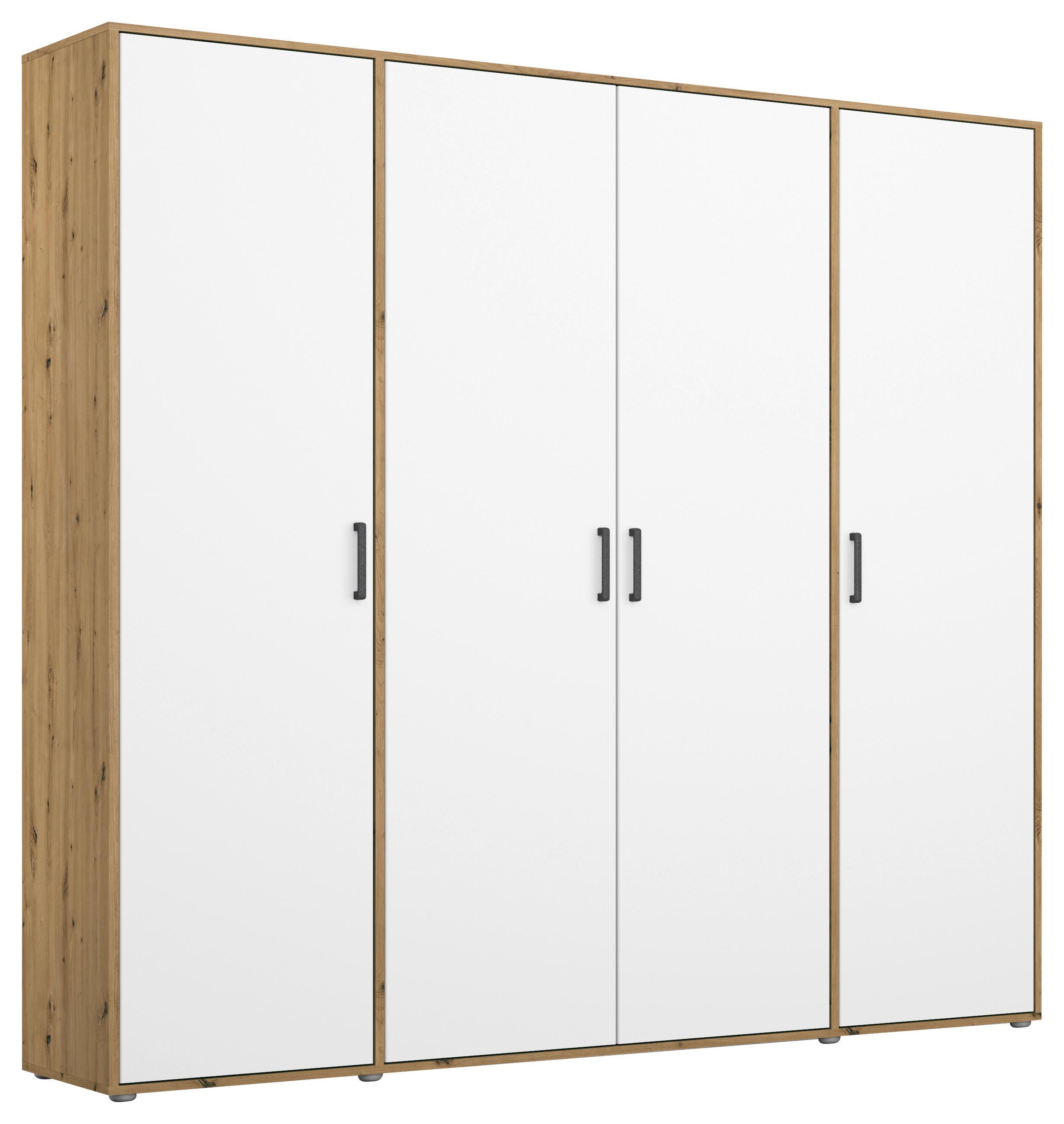 Ormar S Klasičnim Vratima Voyager - bijela/siva, Moderno, drvni materijal/plastika (187/194/53cm) - Modern Living
