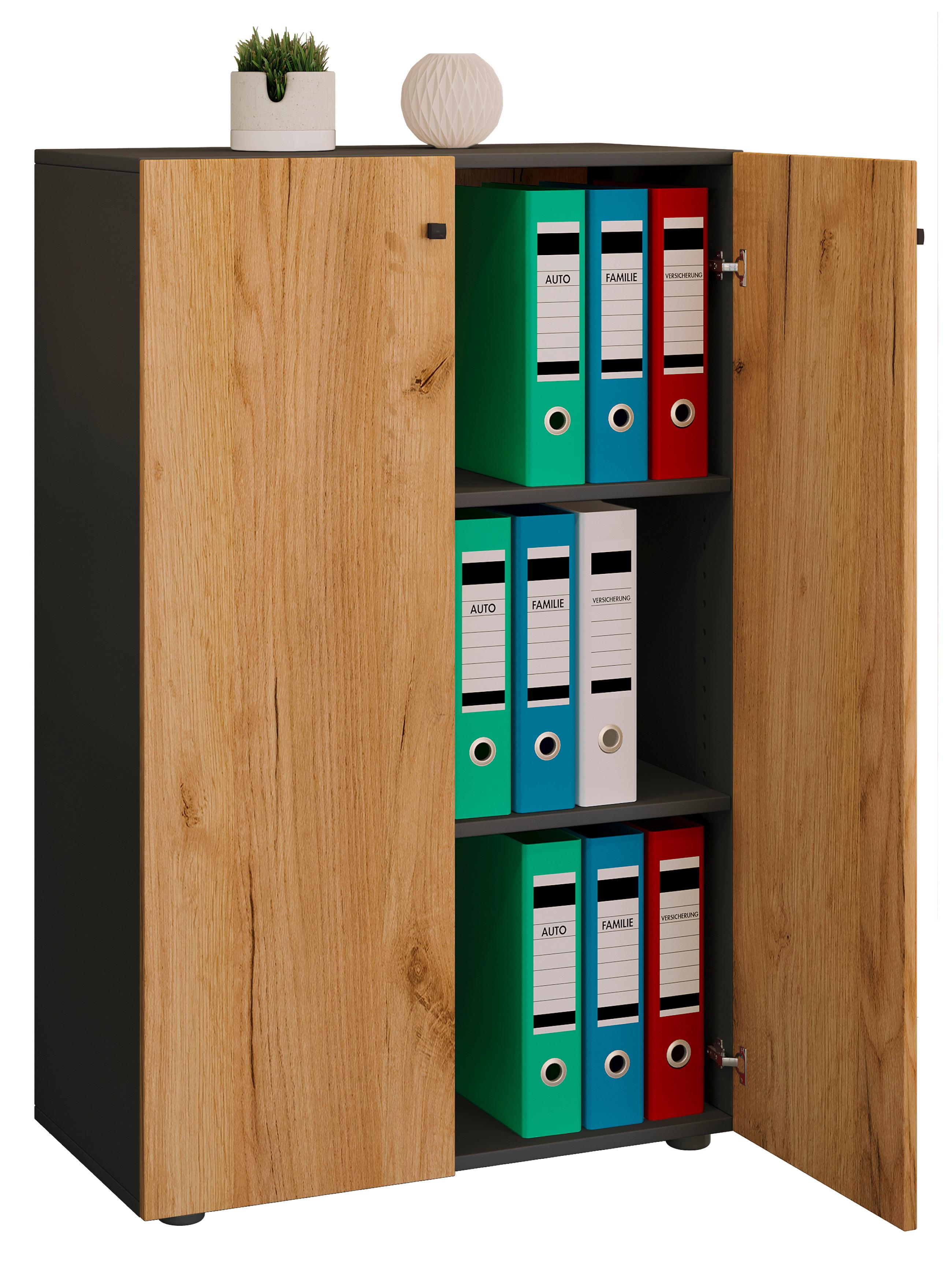 AKTENSCHRANK LONA XL - Honigeiche/Anthrazit, Design (70/110/39cm) - MID.YOU