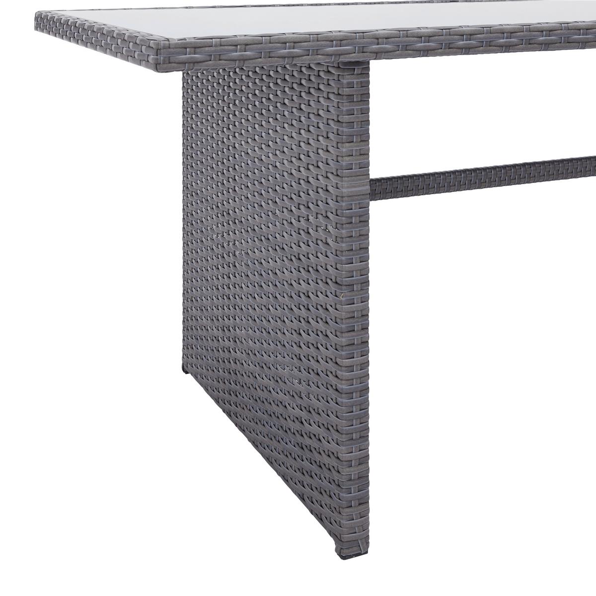 Loungegarnitur-Set Marrakesch 1 Grau aus Kunststoffgeflecht - Hellgrau/Schwarz, Modern, Glas/Kunststoff (181/70/240cm) - Mömax