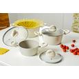 Kochtopfset Marmor Creme, 6-teilig - Creme, KONVENTIONELL, Glas/Metall - Premium Living Kochtopfset Marmor Creme, 6-teilig - Creme, KONVENTIONELL, Glas/Metall - Premium Living
