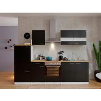 Küchenleerblock LBKB270WSG Schwarz/Weiß ca. 270 cm - Silberfarben/Nussbaumfarben, Basics, Holzwerkstoff/Metall (270cm) - Respekta