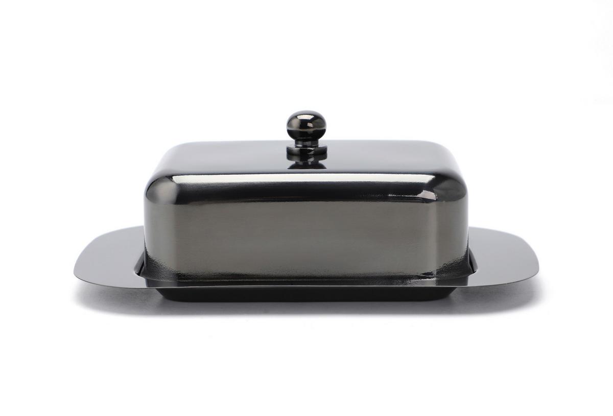 Posodica Za Maslo Butterdose, Črna - črna/visoki sijaj, Basics, kovina (18,5/12,2/7,0cm) - Echtwerk