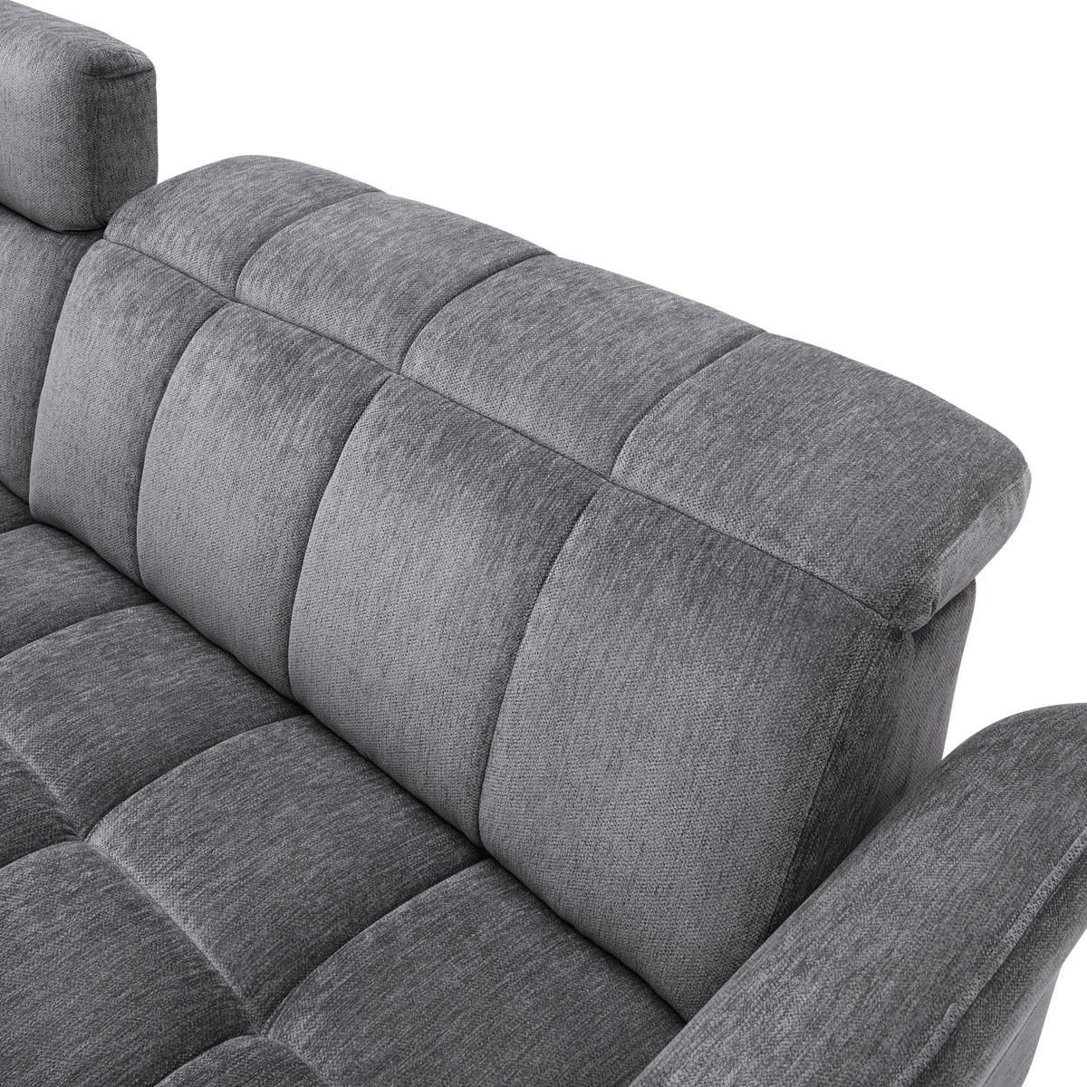 Ecksofa Pisa Anthrazit ca. 173x248cm - Anthrazit/Schwarzchrom, MODERN, Holz/Textil (173/248cm) - Mömax