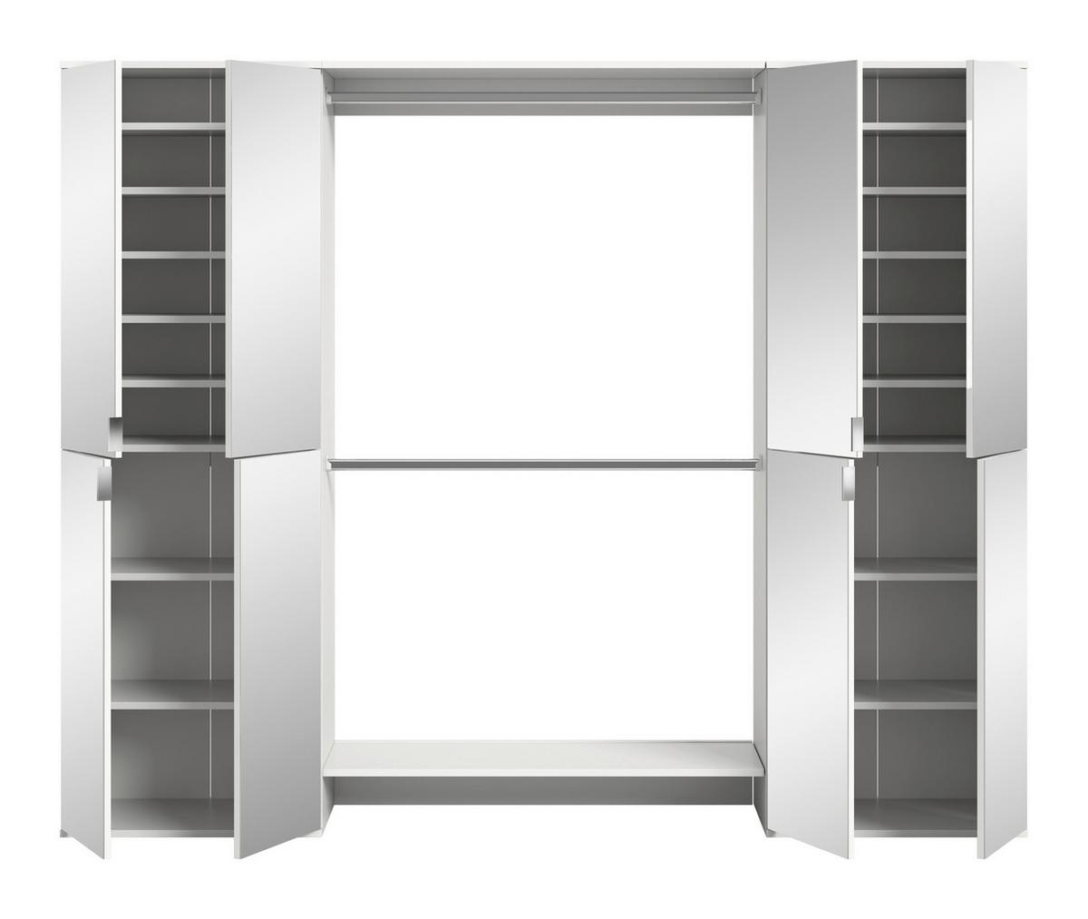 GARDEROBE PROJEKT X - Weiss Hochglanz/Weiss, Design, Holzwerkstoff (232/193/34cm) - Livetastic