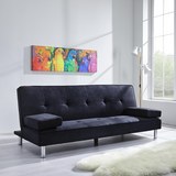 Sofa mit Schlaffunktion in Grau 'Esther' - Chromfarben/Grau, MODERN, Holz/Textil (200/83/80cm) - Bessagi Home
