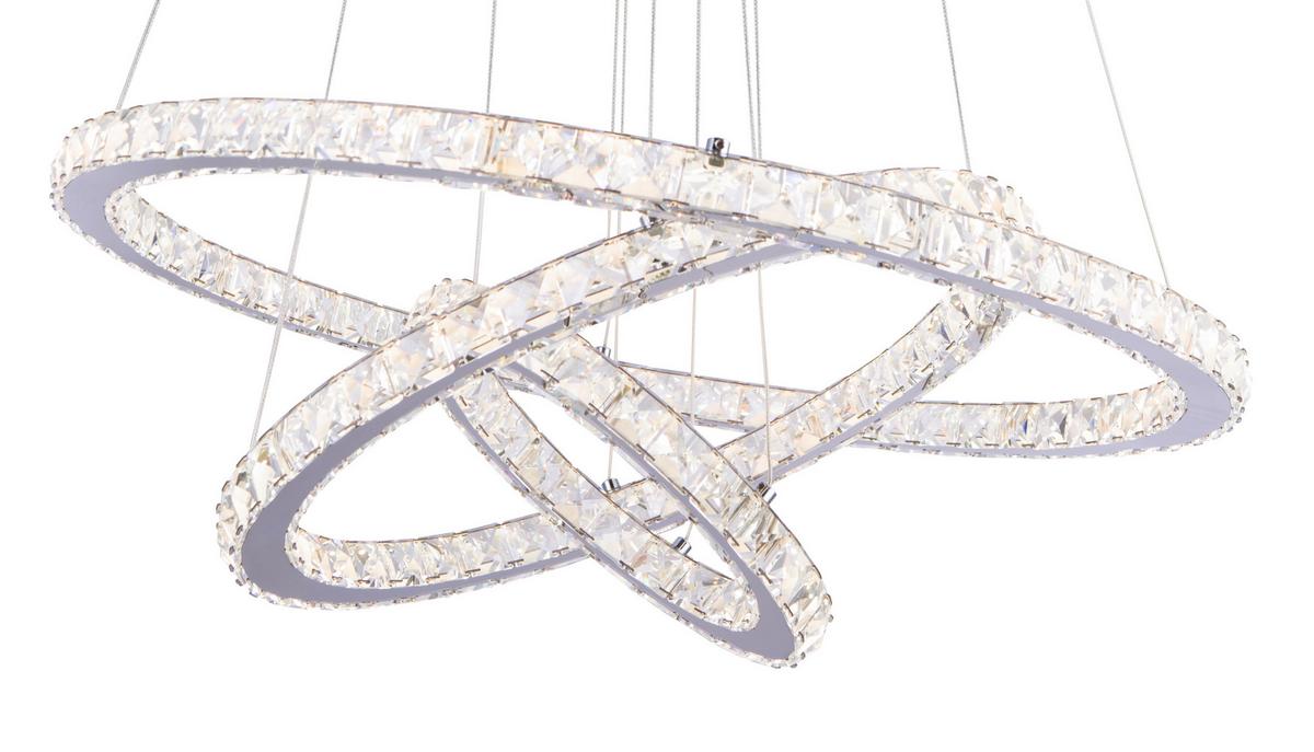 Viseča Led-svetilka Lori, S Sijalko - barve kroma/prozorno, Konvencionalno, kovina/steklo (70/120cm)