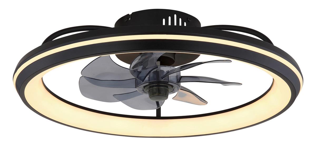 Ventilator de plafon 03643 - opal/negru, Design, plastic/metal (50/14cm) - Globo