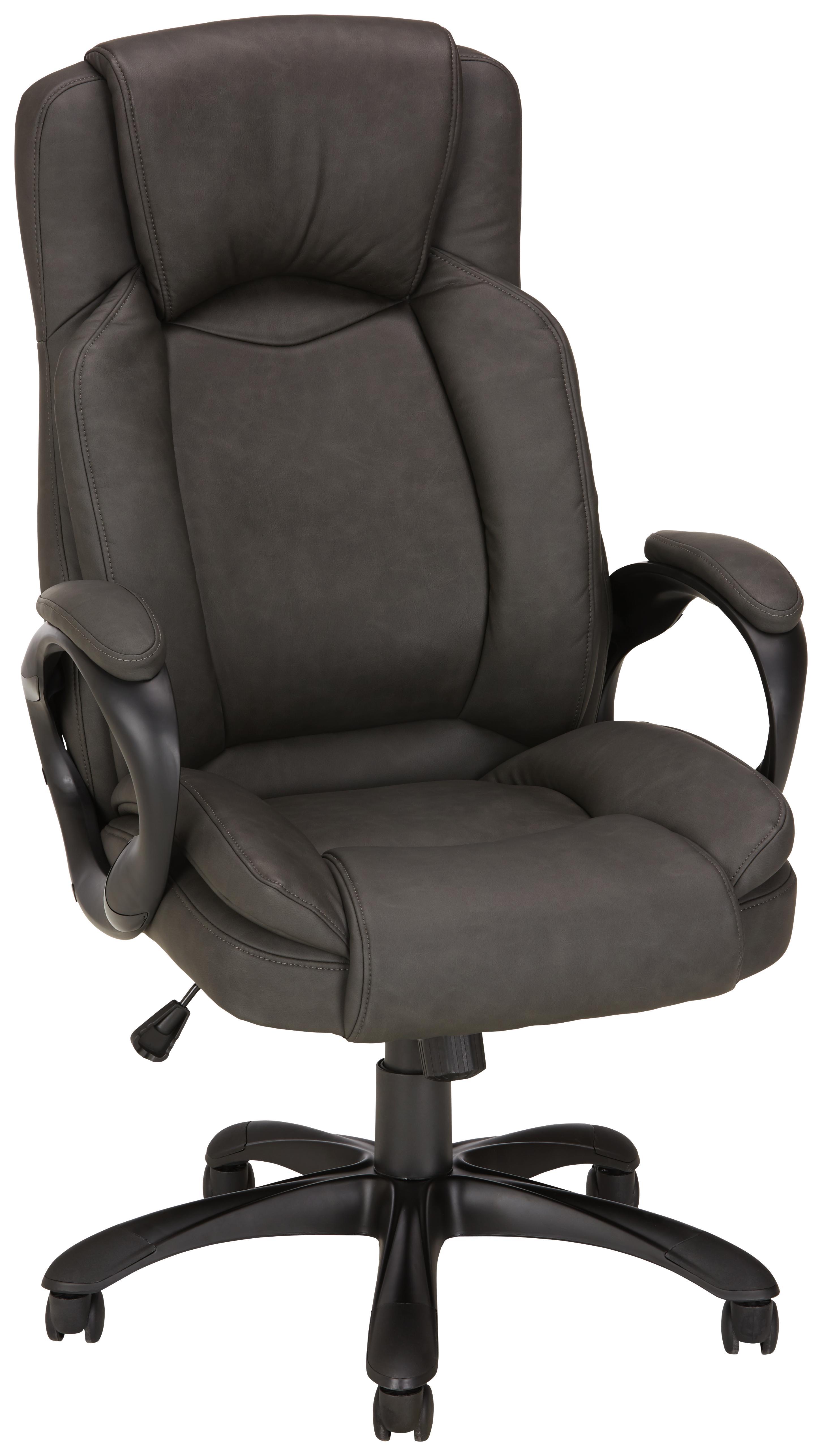 Chefsessel in Grau - Schwarz/Grau, MODERN, Kunststoff/Textil (67/116,5-126/75cm) - Modern Living