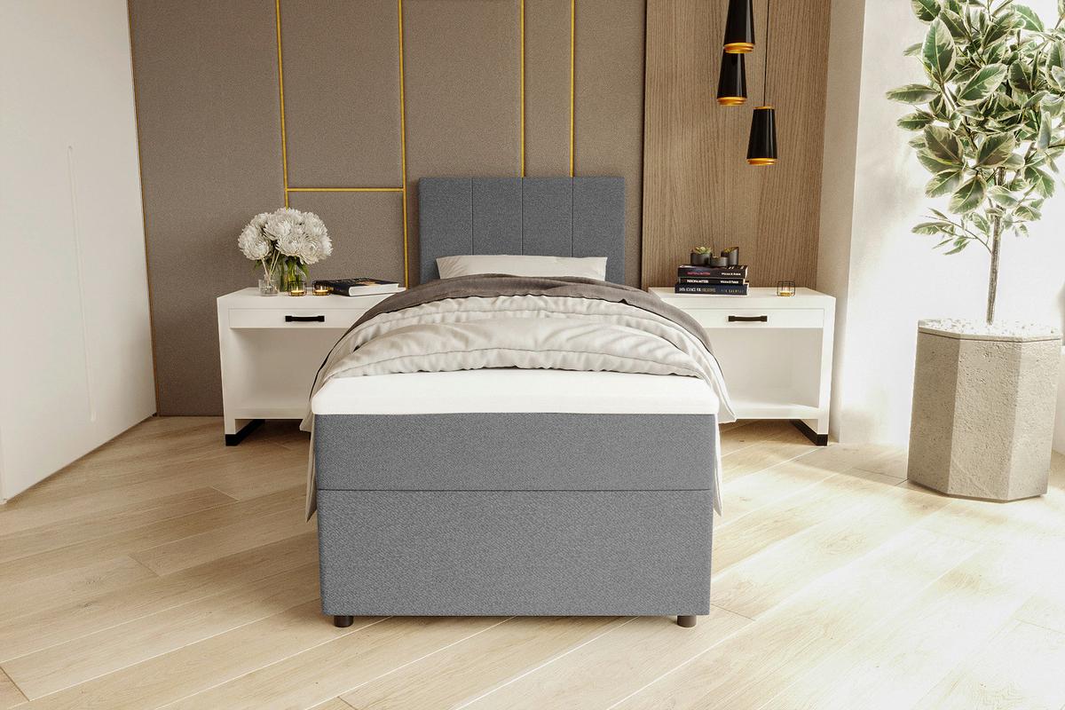 Boxbett Odin Anthrazit ca. 90x200cm - Anthrazit/Schwarz, KONVENTIONELL, Kunststoff/Textil (90/200cm) - Based