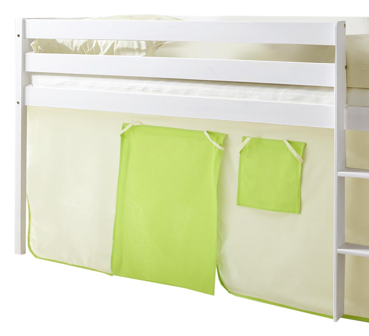 Spielbett Holz Malte ca. 90x200 Beige/Grün - Beige/Weiß, Natur, Holz (90/200cm) - MID.YOU