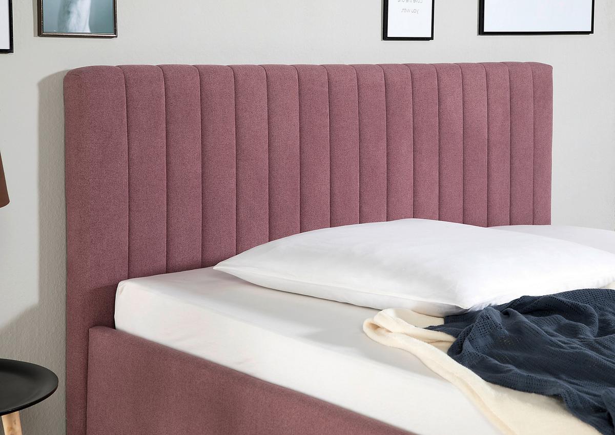 Polsterbett Sierro Beere ca. 140x200 cm - Beere/Naturfarben, MODERN, Holz/Textil (140/200cm) - Livetastic