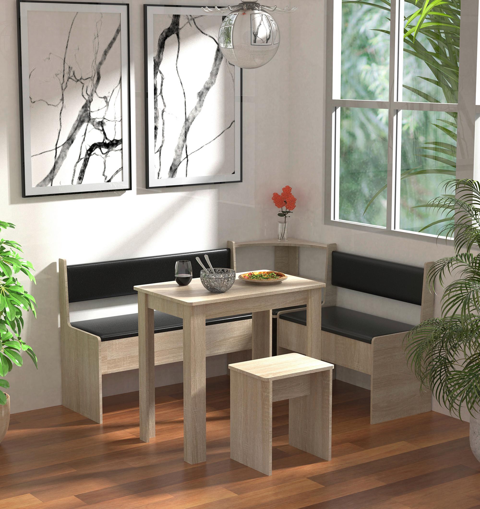 Kotna Garnitura Esal, Hrast - hrast sonoma, Moderno, leseni material (153/115cm) - MID.YOU