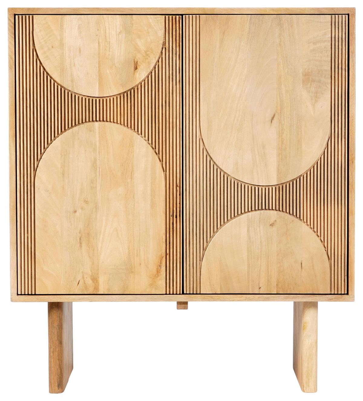 Kommode Curve in Eichefarben - Eichefarben, MODERN, Holz/Holzwerkstoff (80/90/40cm) - Zandiara