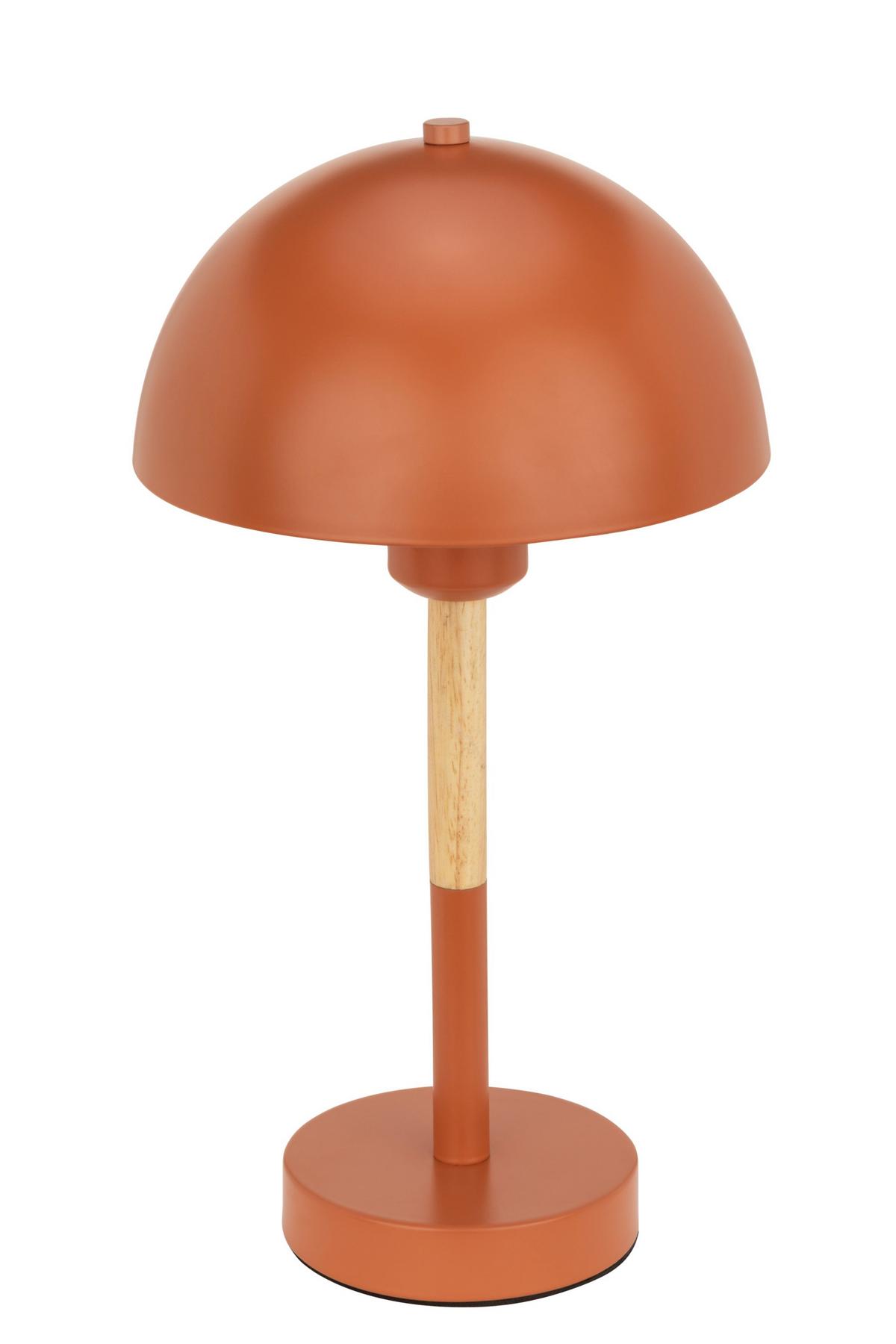 LAMPA STOŁOWA SANTA CLARITA *SBN* - kolor naturalny/pomarańczowy, Konventionell, metal/drewno (20/38cm) - Novel