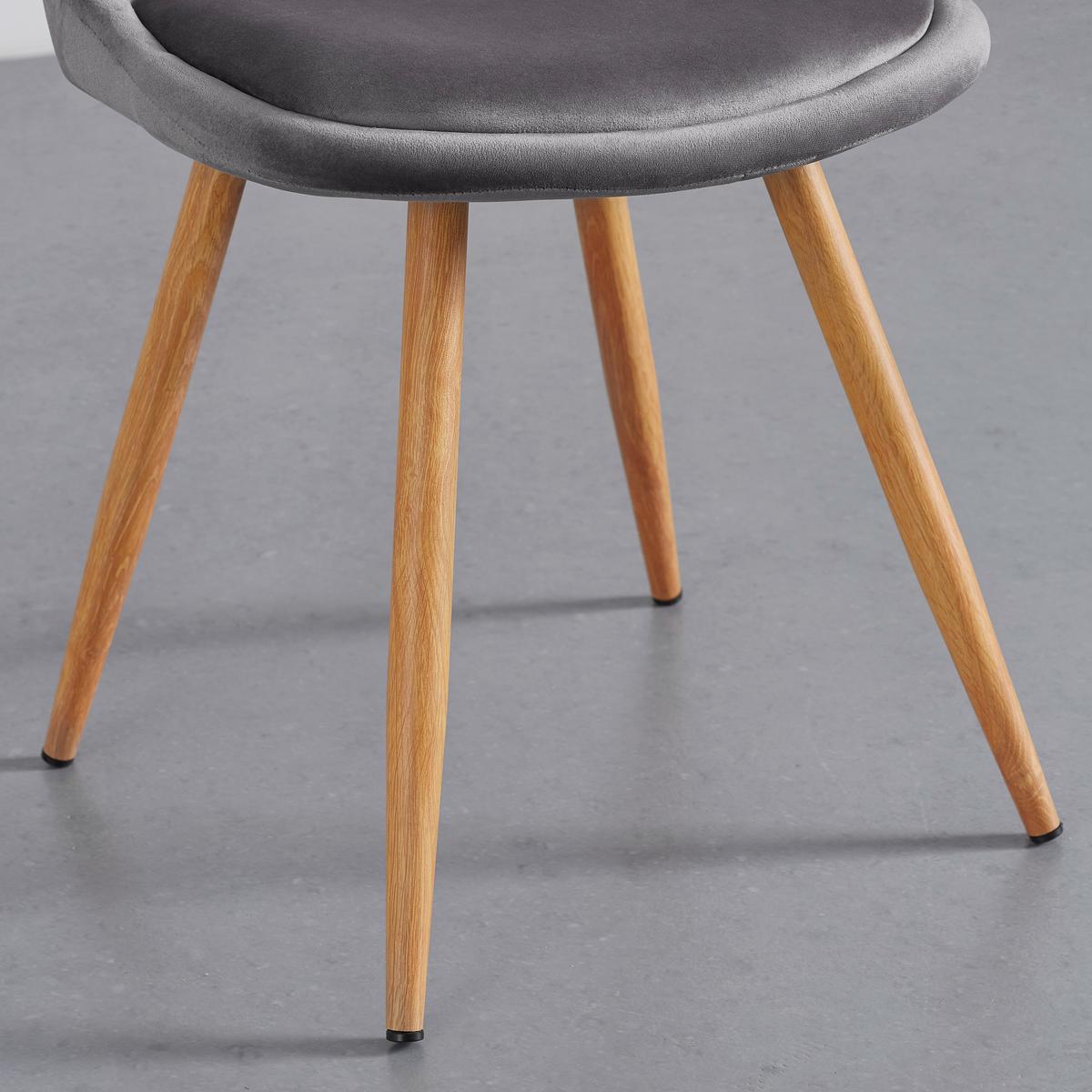 KRZESŁO IRIS - kolor dębowy/ciemnoszary, Modern, metal/tkanina (49/87/55cm) - Bessagi Home