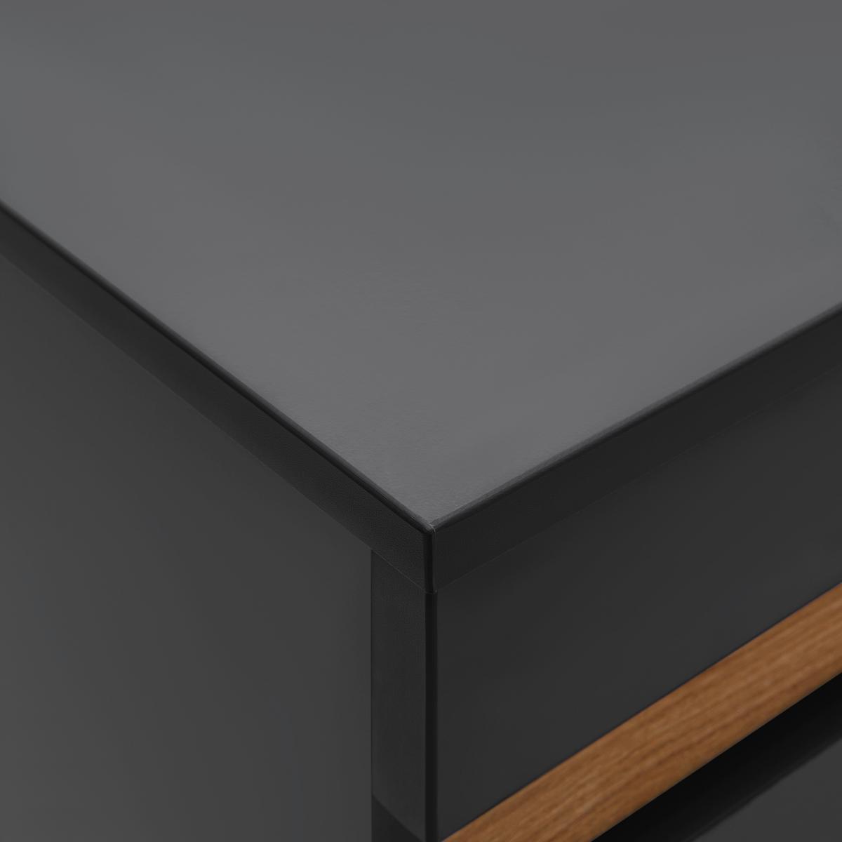 Vitrine Samu Anthrazit/Eichefarben - Eichefarben/Anthrazit, MODERN, Holzwerkstoff/Kunststoff (90/186/35cm) - Mömax