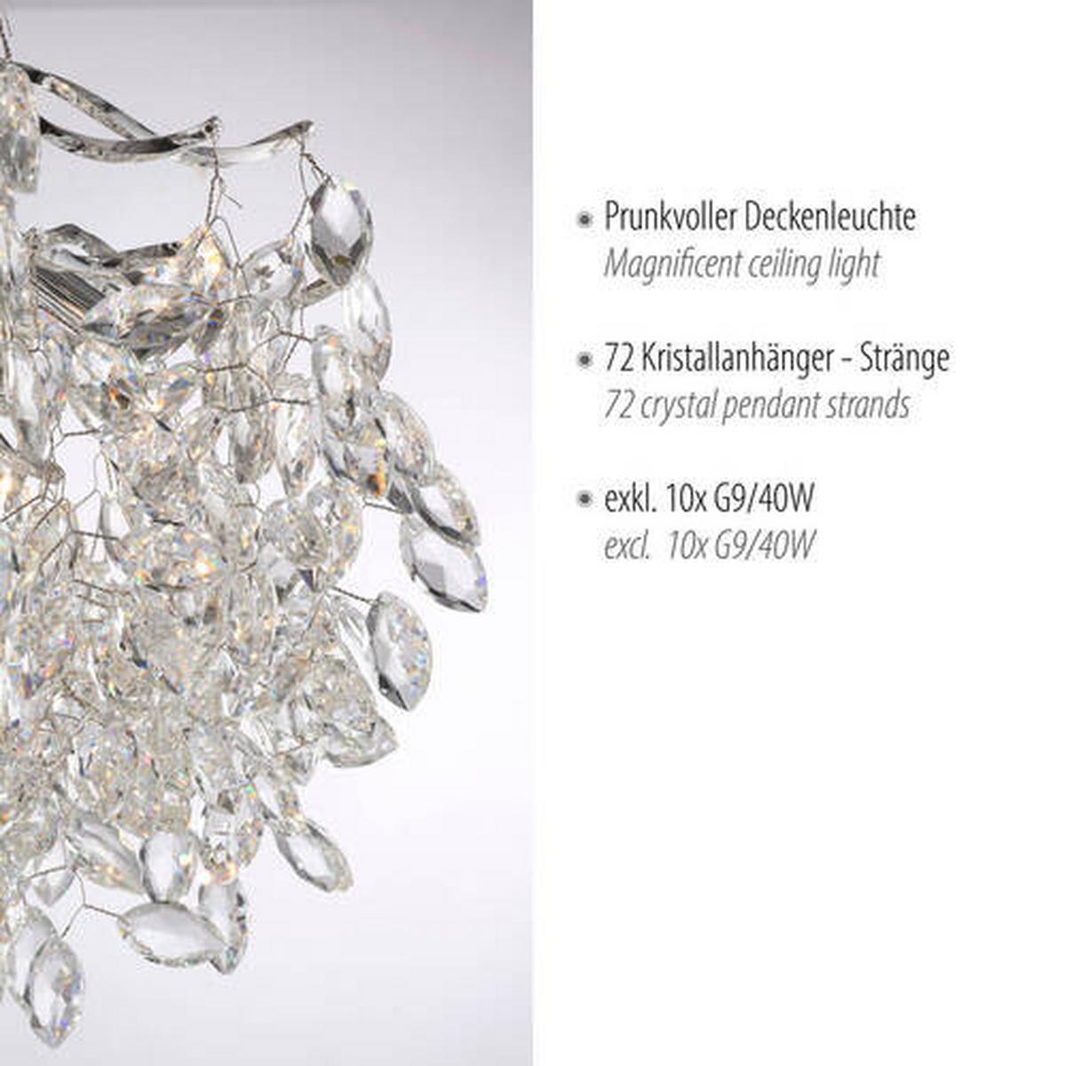 LAMPA SUFITOWA 6053-17 RICICLE - kolor chromowy, Design, tworzywo sztuczne/metal (60/60/37cm) - Paul Neuhaus