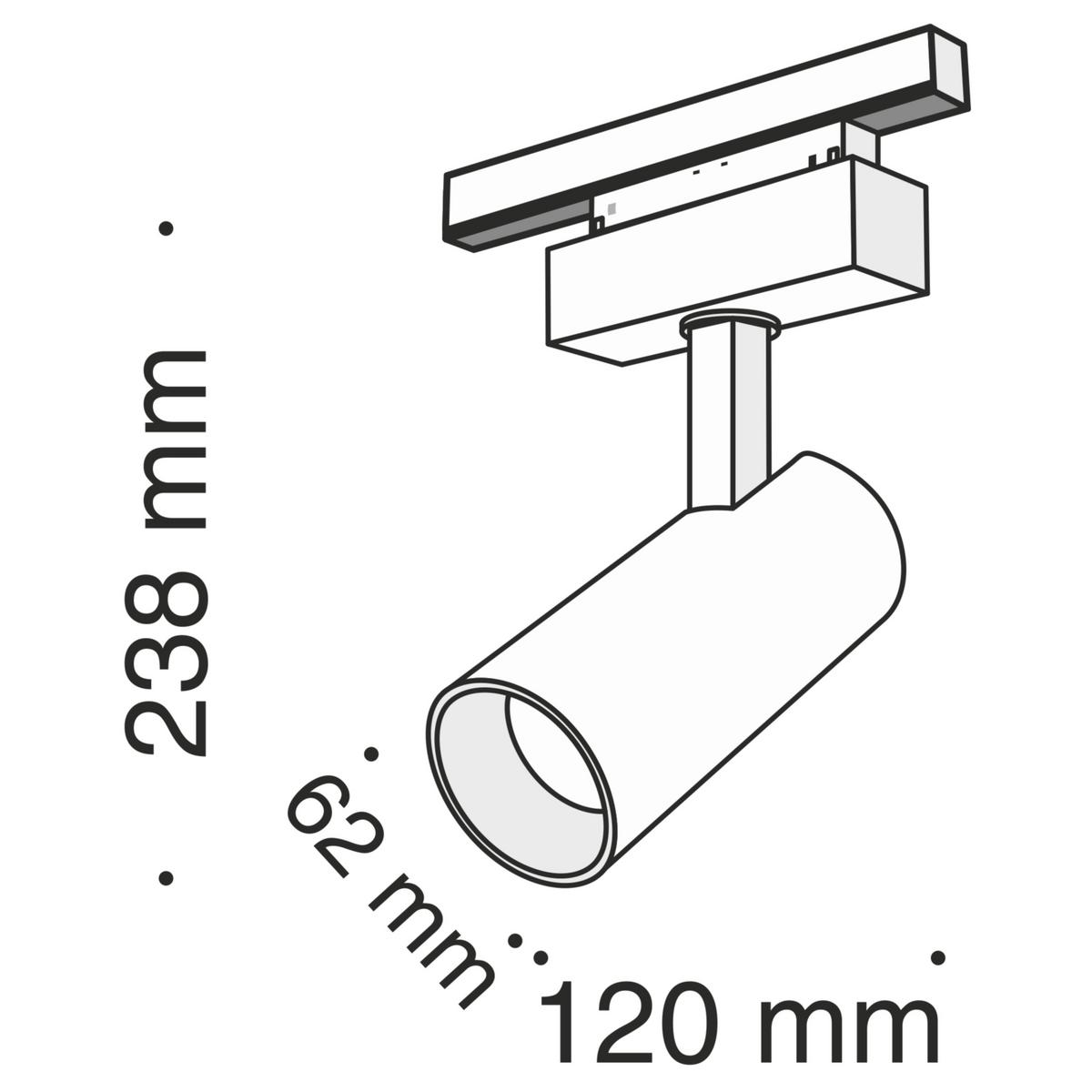 Schienensyste-Strahler Focus LED max. 18 Watt - Schwarz, Basics, Metall (12/14,6/13,6cm) - MAYTONI