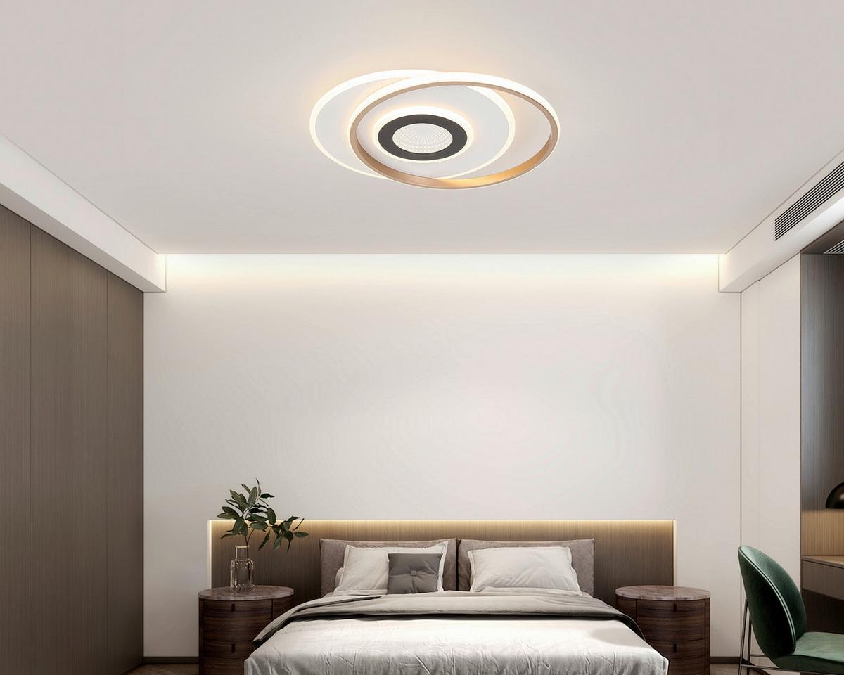 Stropna Led-svetilka Kitkol - črna/bela, Moderno, kovina/umetna masa (48/40/6cm) - Mömax