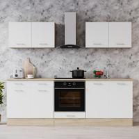 Konyhablokk Omega - Sonoma tölgy/fehér, Konventionell, faalapú anyag (240/204/60cm) - Best Price