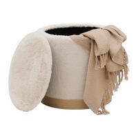 Hocker Pelo mit Stauraum Taupe Kunstfell - Taupe, ROMANTIK / LANDHAUS, Papier/Holzwerkstoff (39/40/39cm) - Premium Living