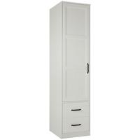 Drehtürenschrank aus Kiefer teilmassiv in Weiß - Schwarz/Weiß, ROMANTIK / LANDHAUS, Holz/Kunststoff (52/220/60cm) - Mömax