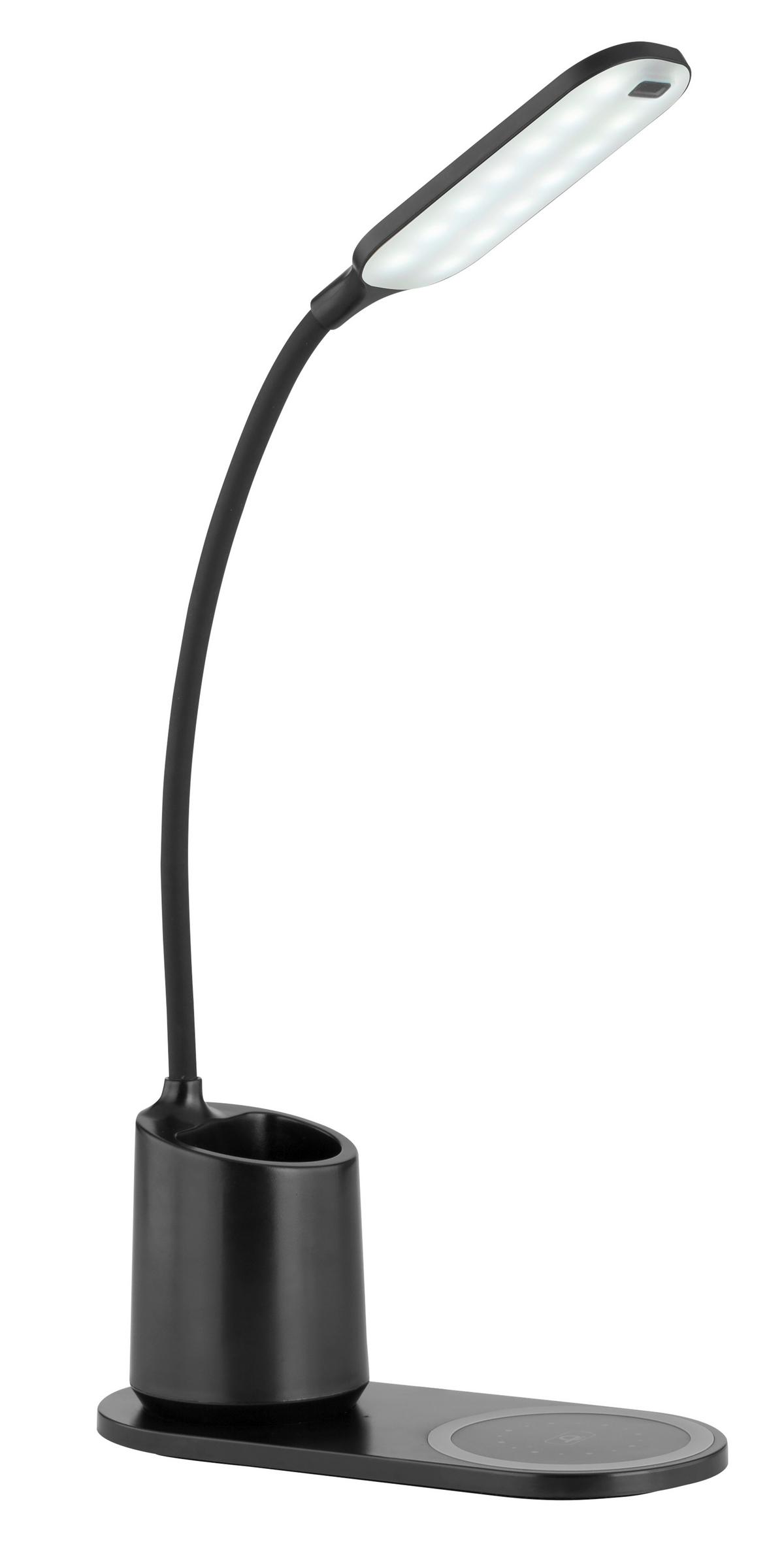 LED-Schreibtischleuchte Melli Opal/Schwarz max. 3 Watt - Opal/Schwarz, Design, Kunststoff (34/8,5/45cm) - Globo