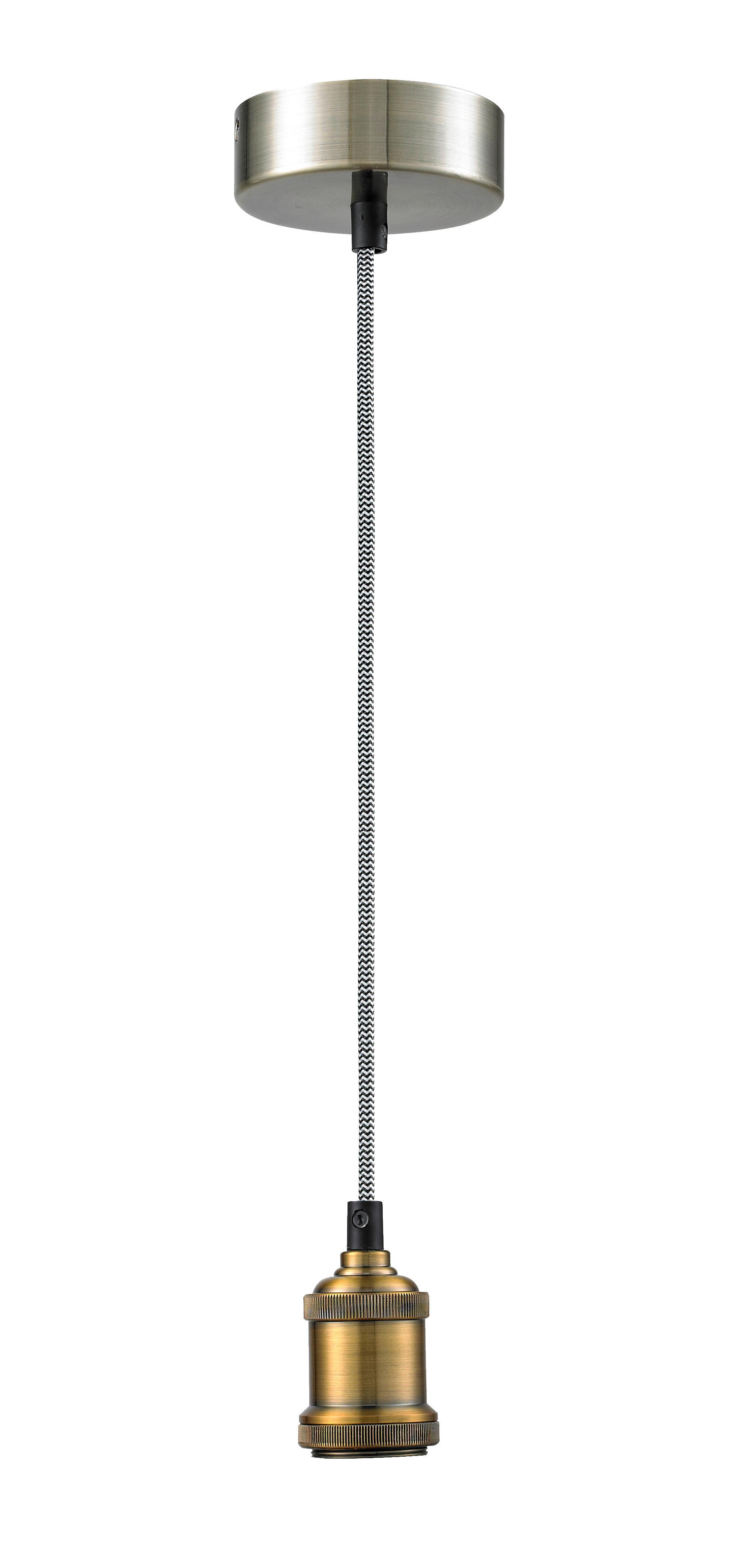 SUSPENSION À CORDON BLACKY - noir/blanc, métal/textile (10/100cm) - Mömax