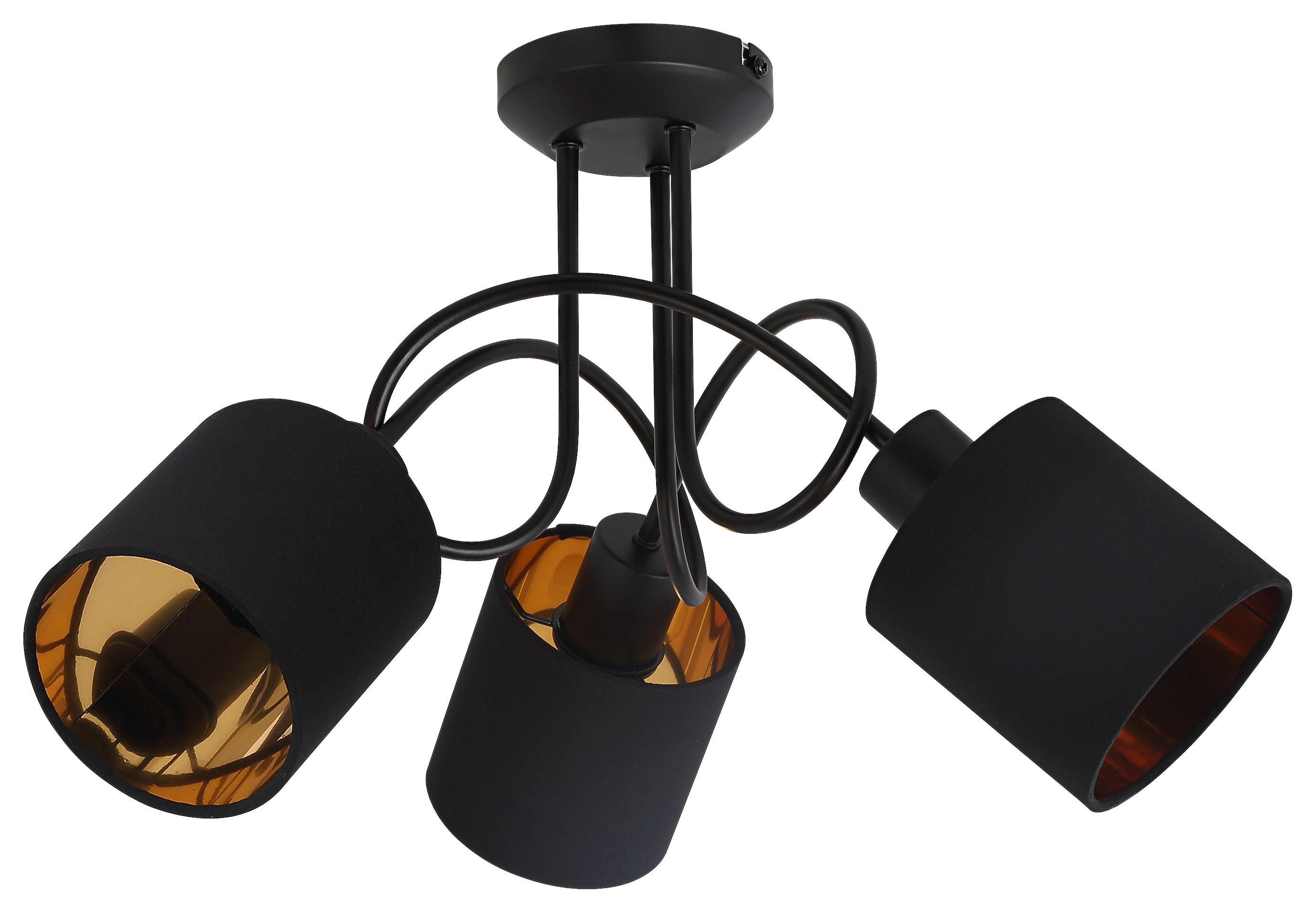 Strahler Goldi max. 15 Watt - Goldfarben/Schwarz, MODERN, Textil/Metall (47/29cm) - Mömax